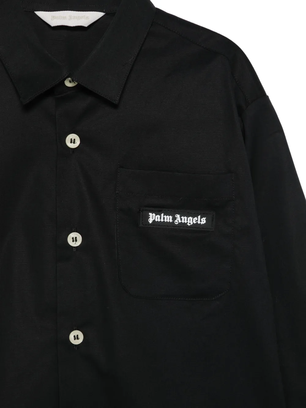 Palm Angels Kids Shirt met logoprint Zwart