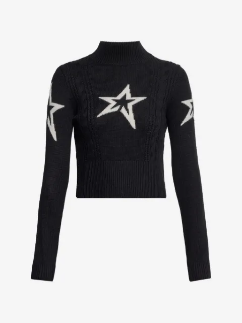 Perfect Moment star-intarsia cable-knit sweater
