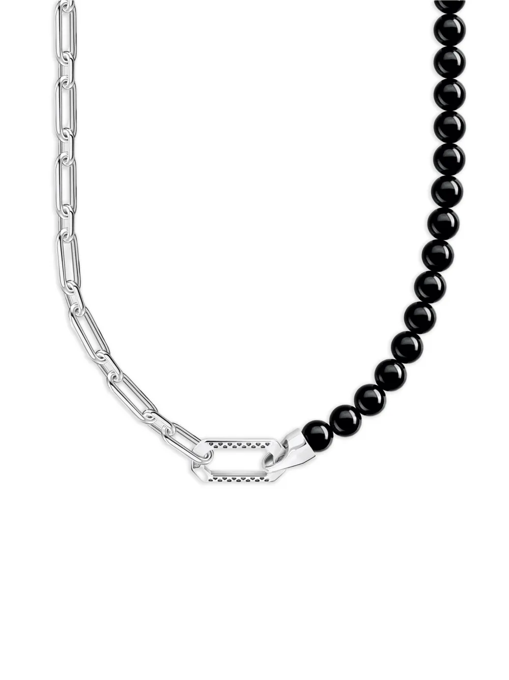 Thomas Sabo Halskette mit Onyx-Perlen - Silber