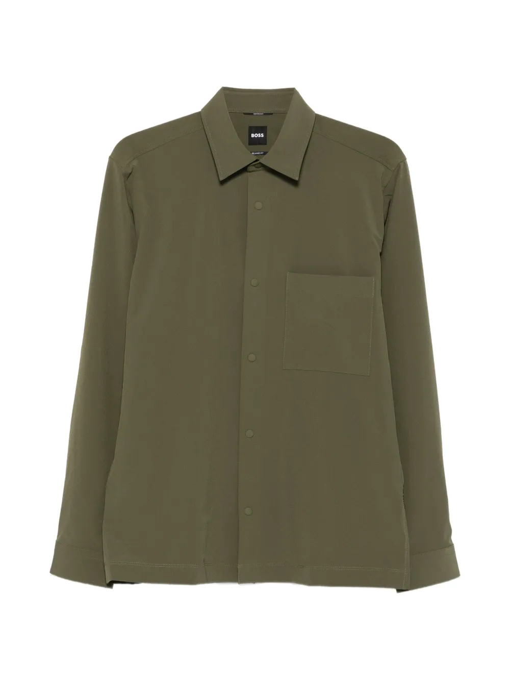 BOSS chest-pocket press-stud shirt - Verde