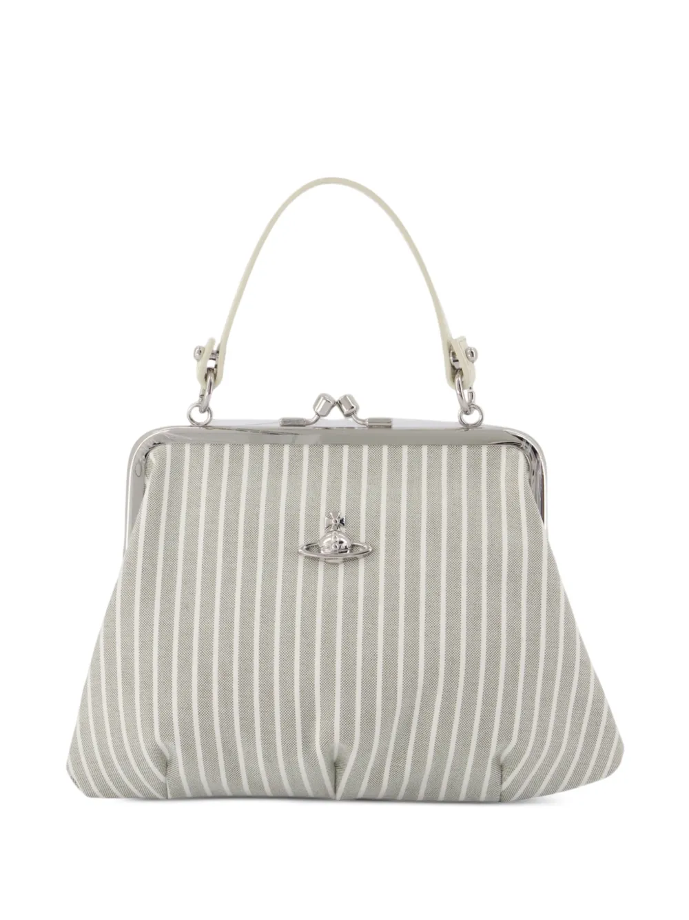 Vivienne Westwood Granny Frame stripe-print clutch bag - Grigio