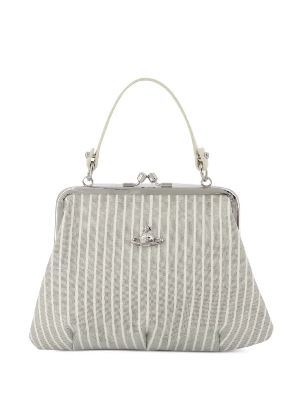 Vivienne Westwood Granny Frame Stripe-print Clutch Bag in Grey