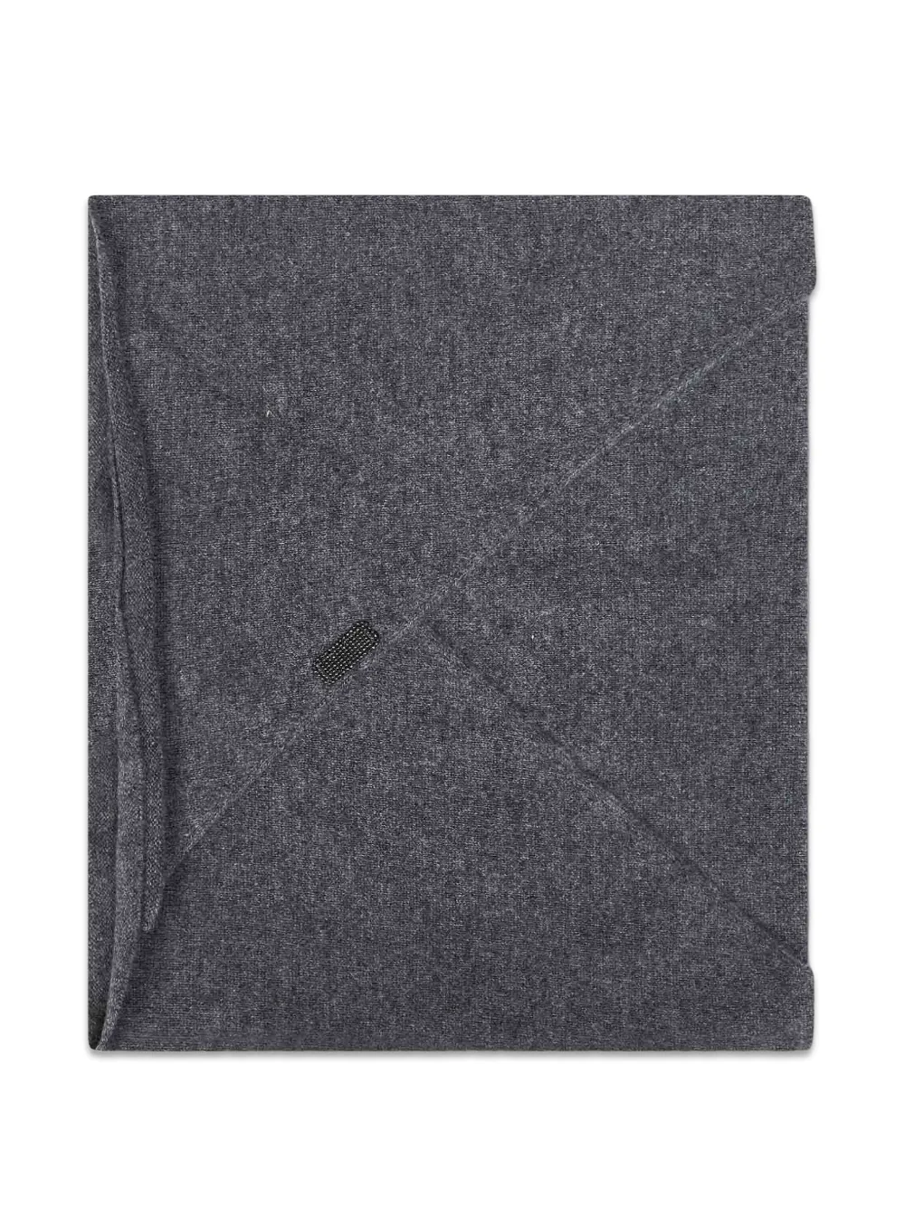 Brunello Cucinelli Monili-embroidered triangular scarf - Grigio