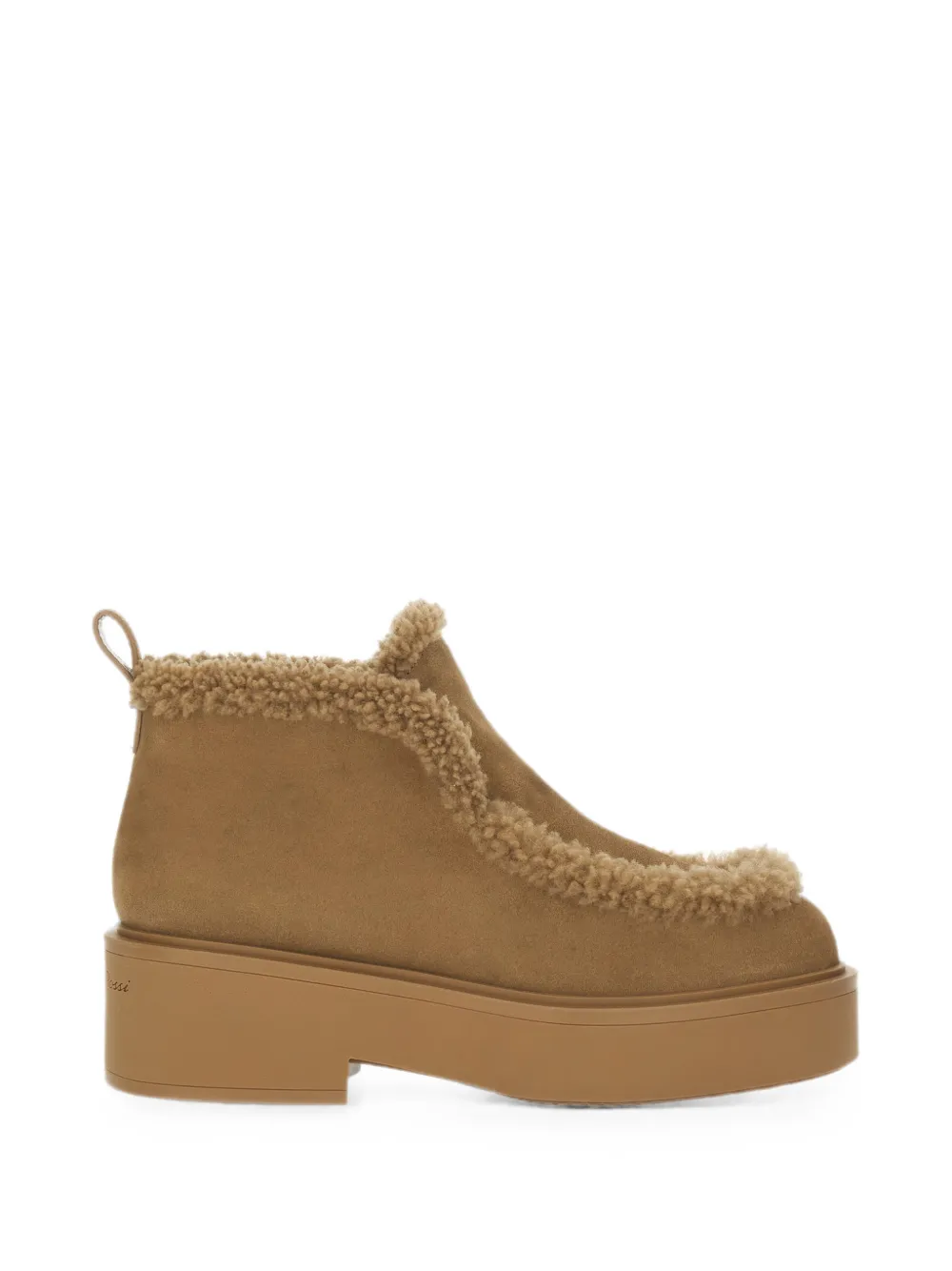 Gianvito Rossi shearling-trim suede ankle boots - Neutrals