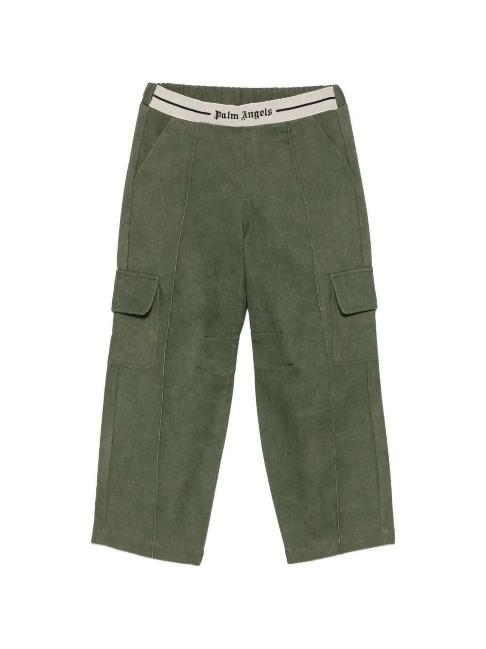 Palm Angels Kids logo-waistband cargo pants - Verde