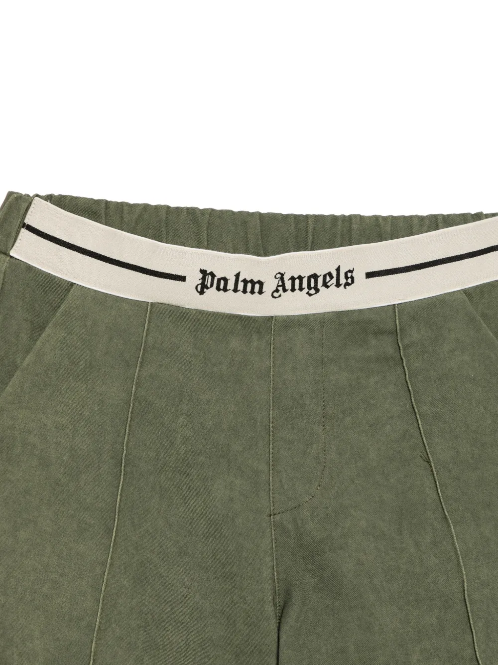 Palm Angels Kids Cargo broek met logoband Groen