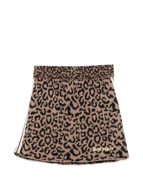 Palm Angels Kids leopard-print side-stripe mini skirt