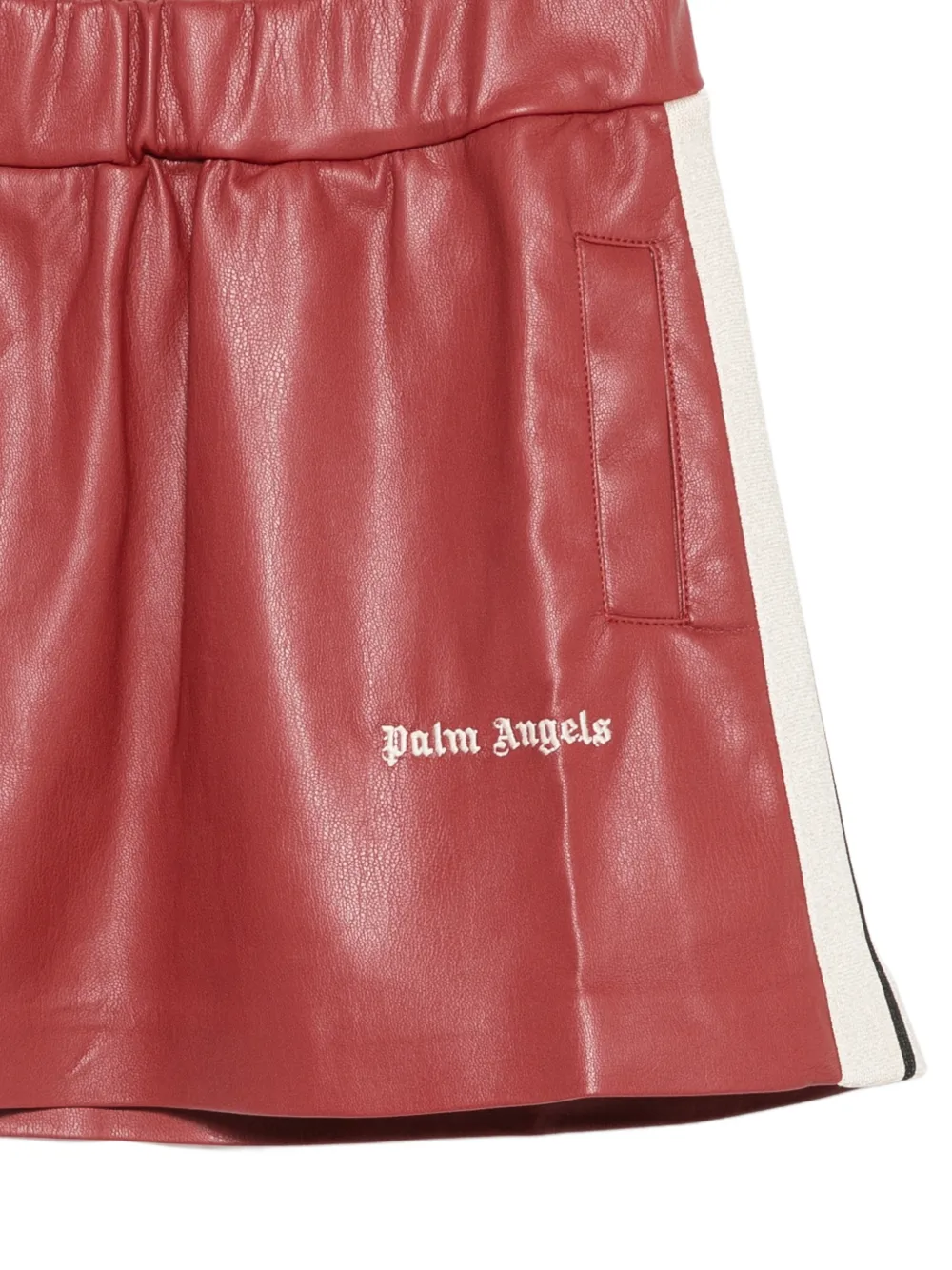 Palm Angels Kids Mini-rok met logoprint en zijstreep Rood