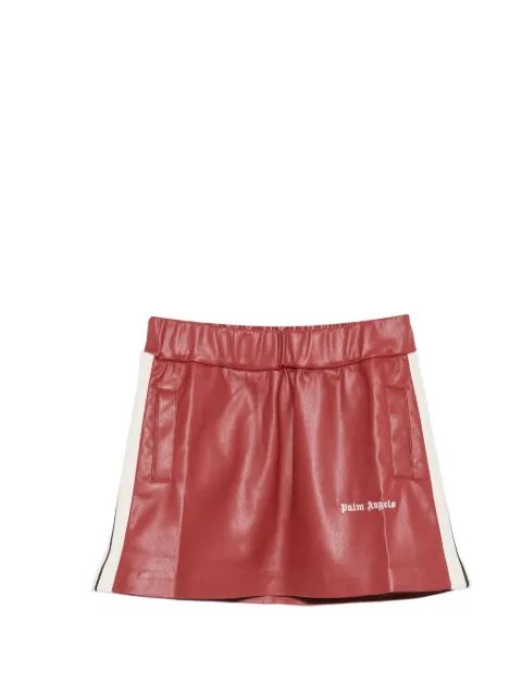 Palm Angels Kids logo-print side-stripe mini skirt