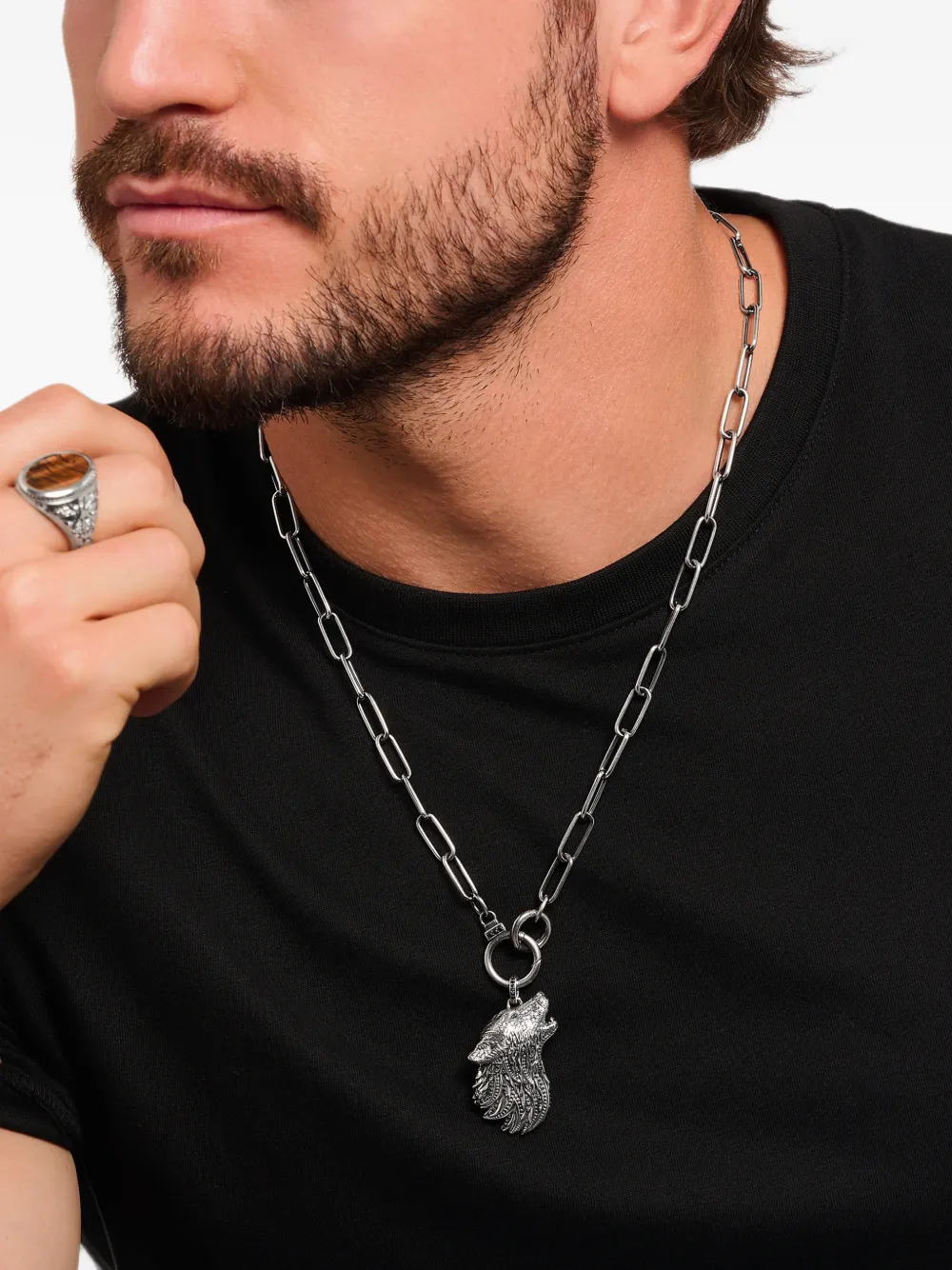 Thomas Sabo Wolf-Anhänger mit Zirkonia - Silber