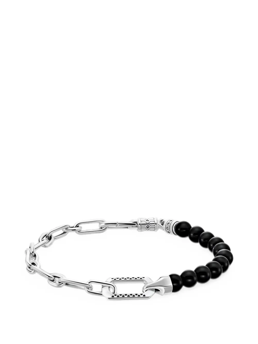 Thomas Sabo Bracciale a catena con perline in onice - Argento