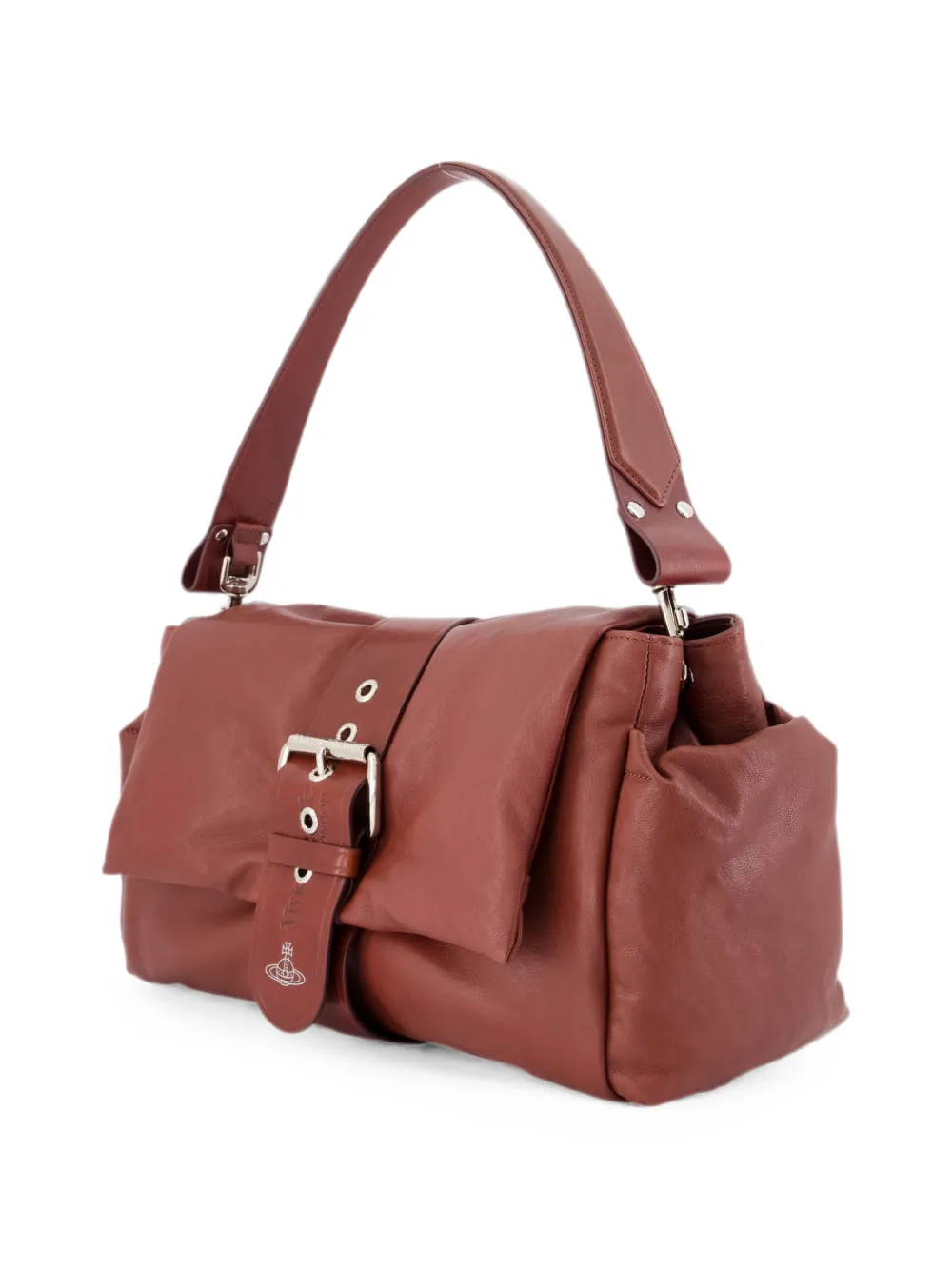 Vivienne Westwood Hazel Treasure leren schoudertas Bruin
