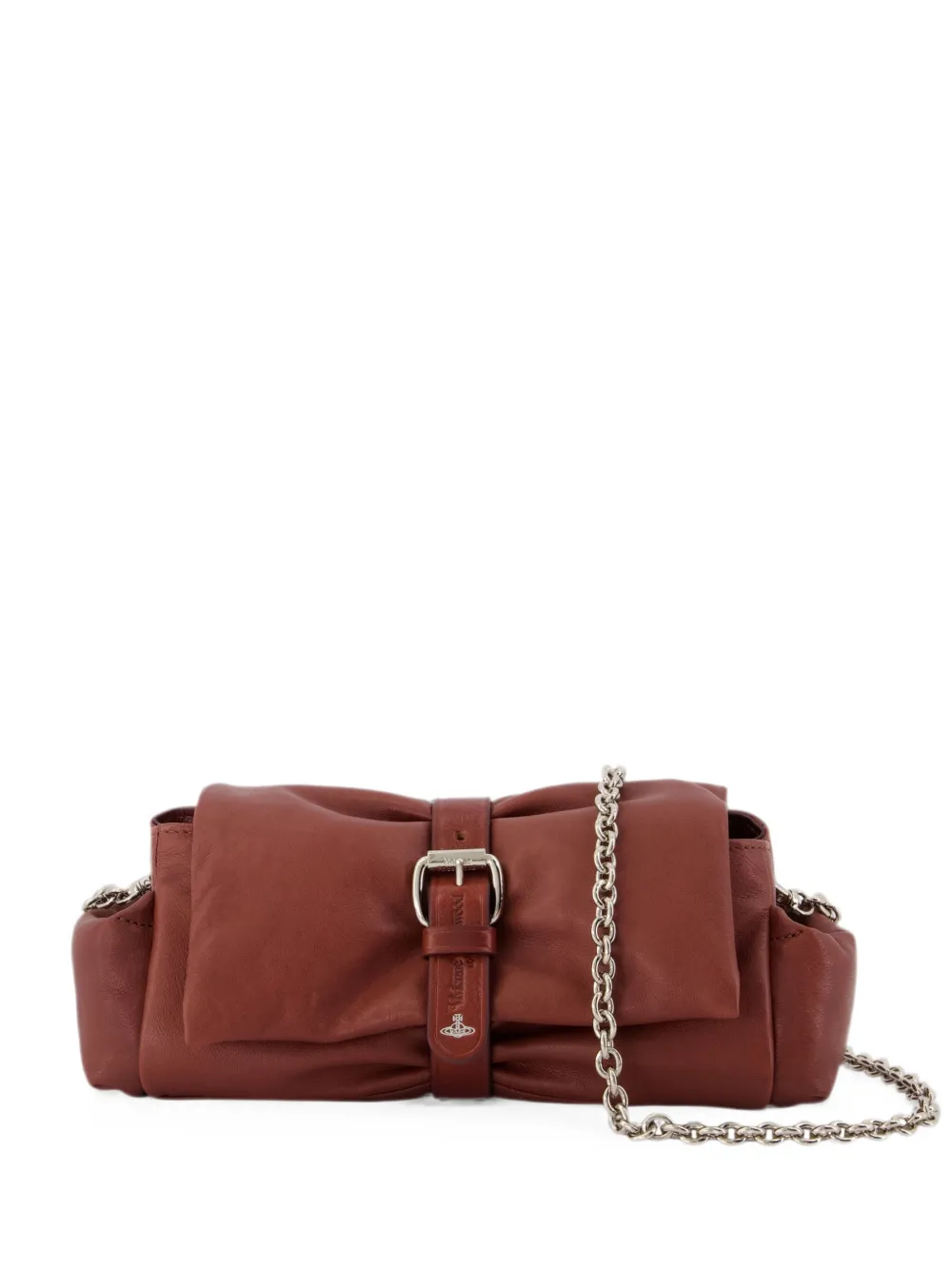 Vivienne Westwood Hazel Treasure leather clutch bag - Marrone