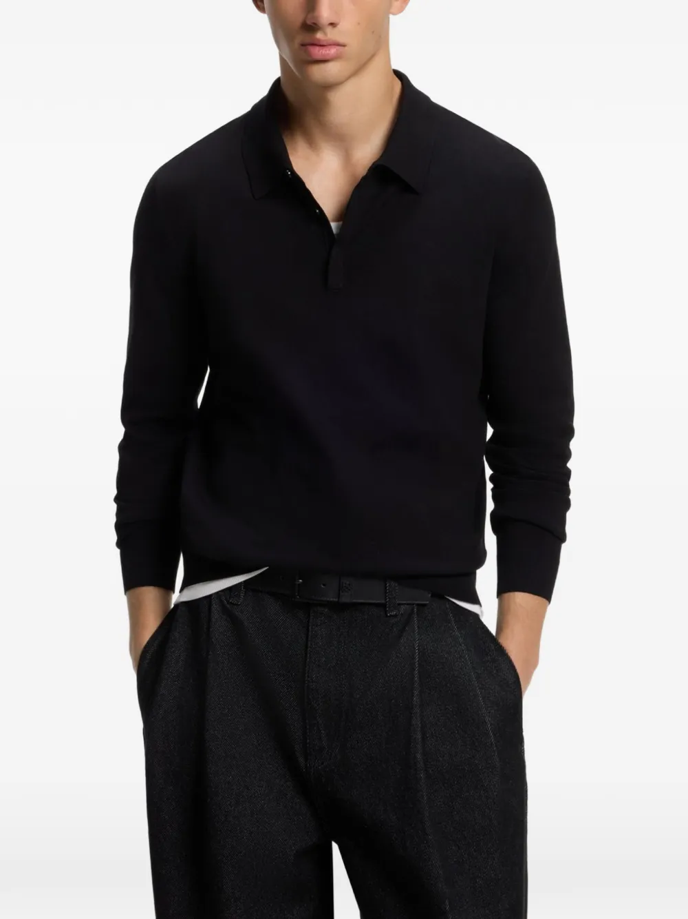 HUGO San Pippo poloshirt met knoopsluiting Blauw