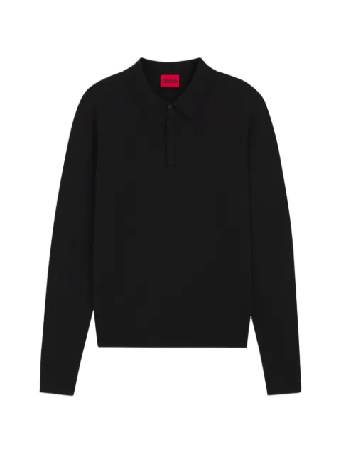 HUGO slim-fit knit polo shirt with reverse logo