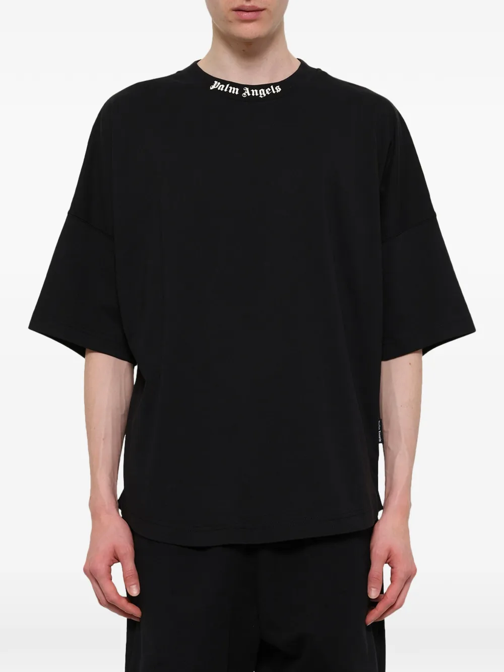 Palm Angels T-shirt met logo Zwart