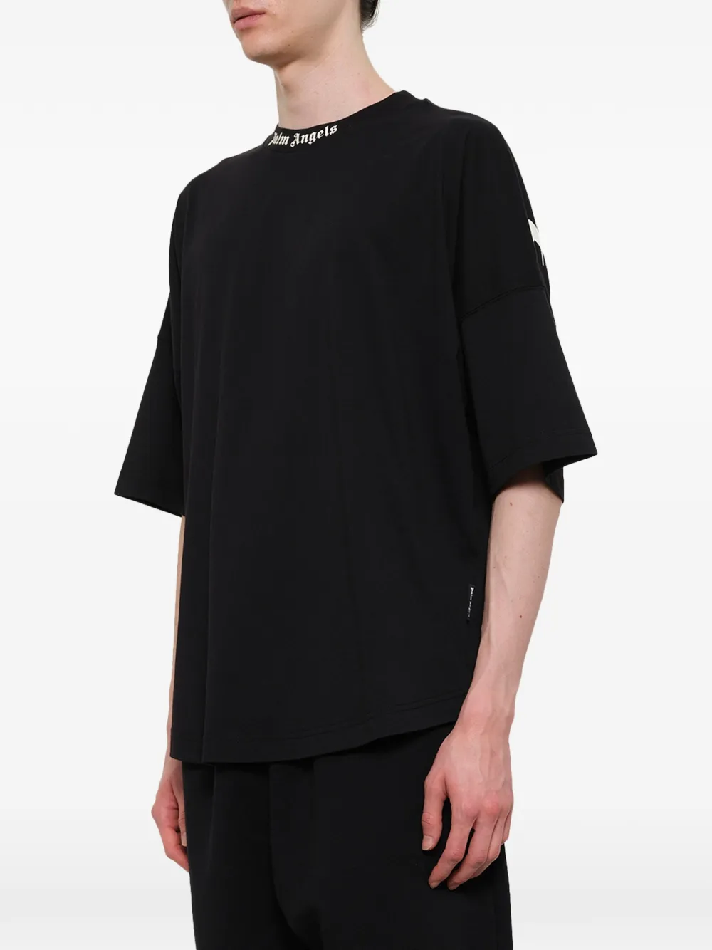 Palm Angels T-shirt met logo Zwart