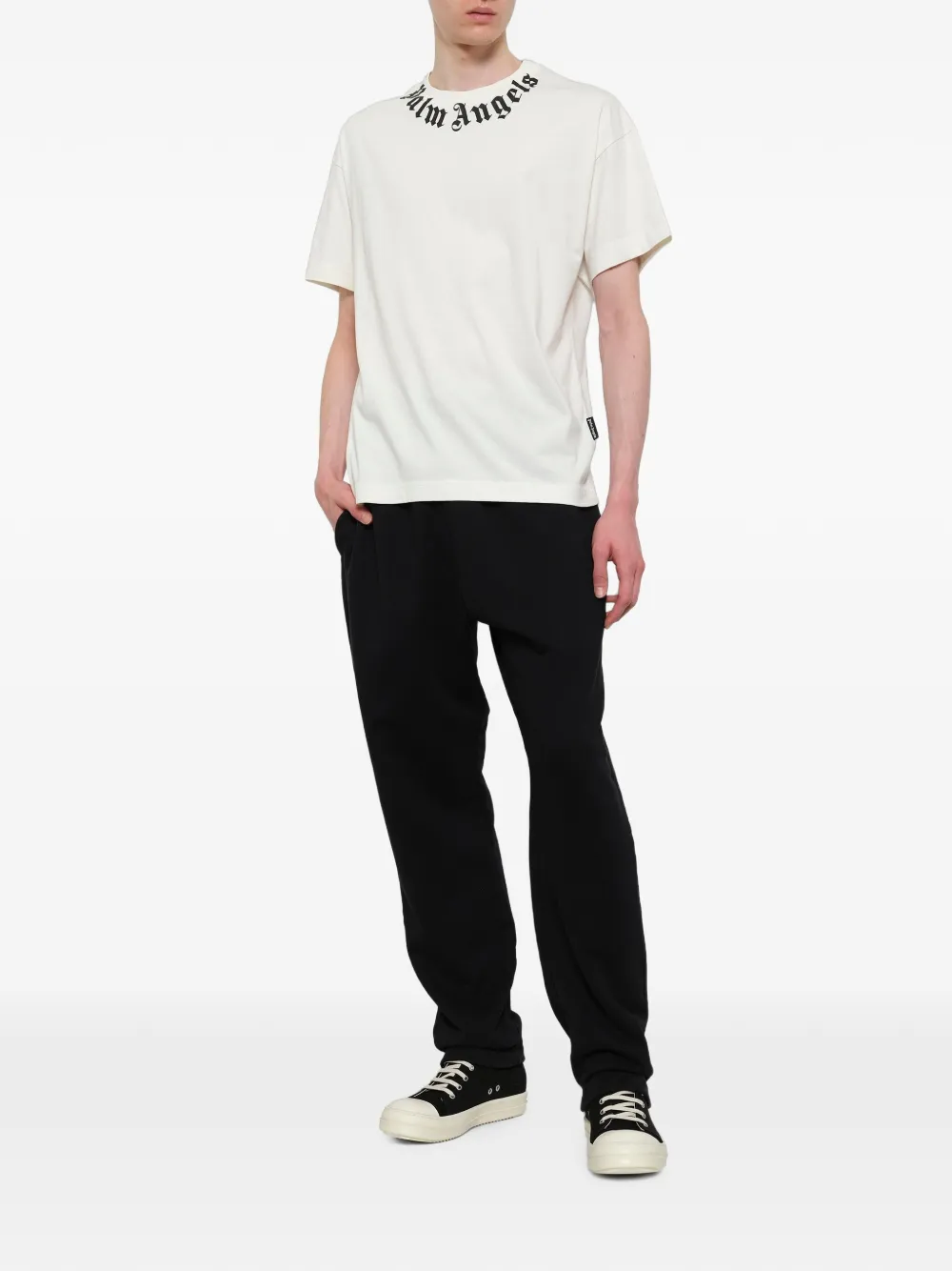 Palm Angels logo-print cotton T-shirt Wit