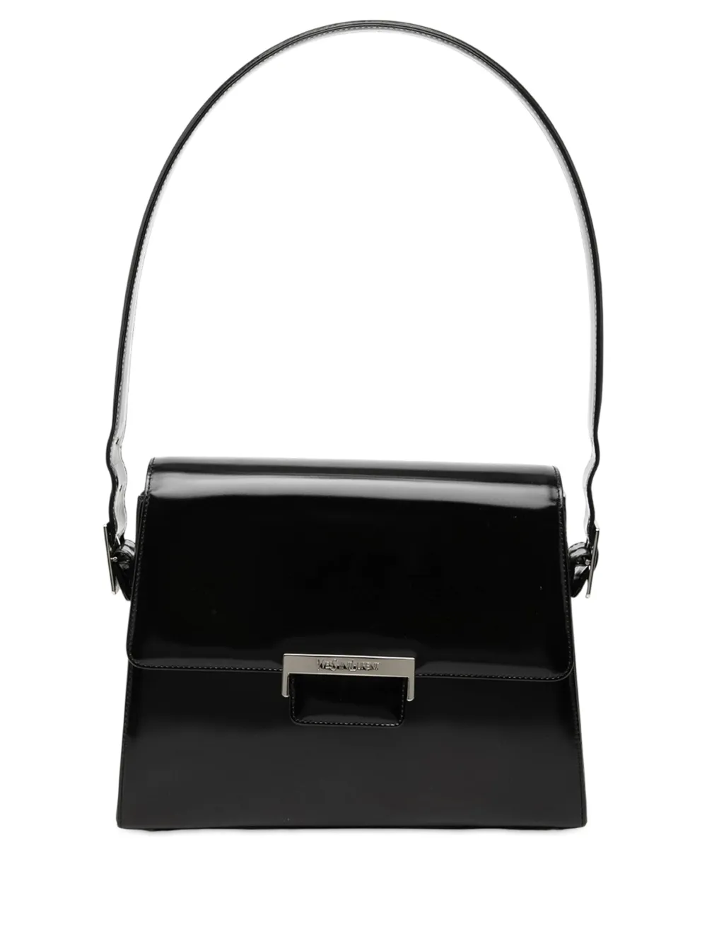 Saint Laurent Pre-Owned Borsa a spalla in pelle verniciata XX secolo - Nero