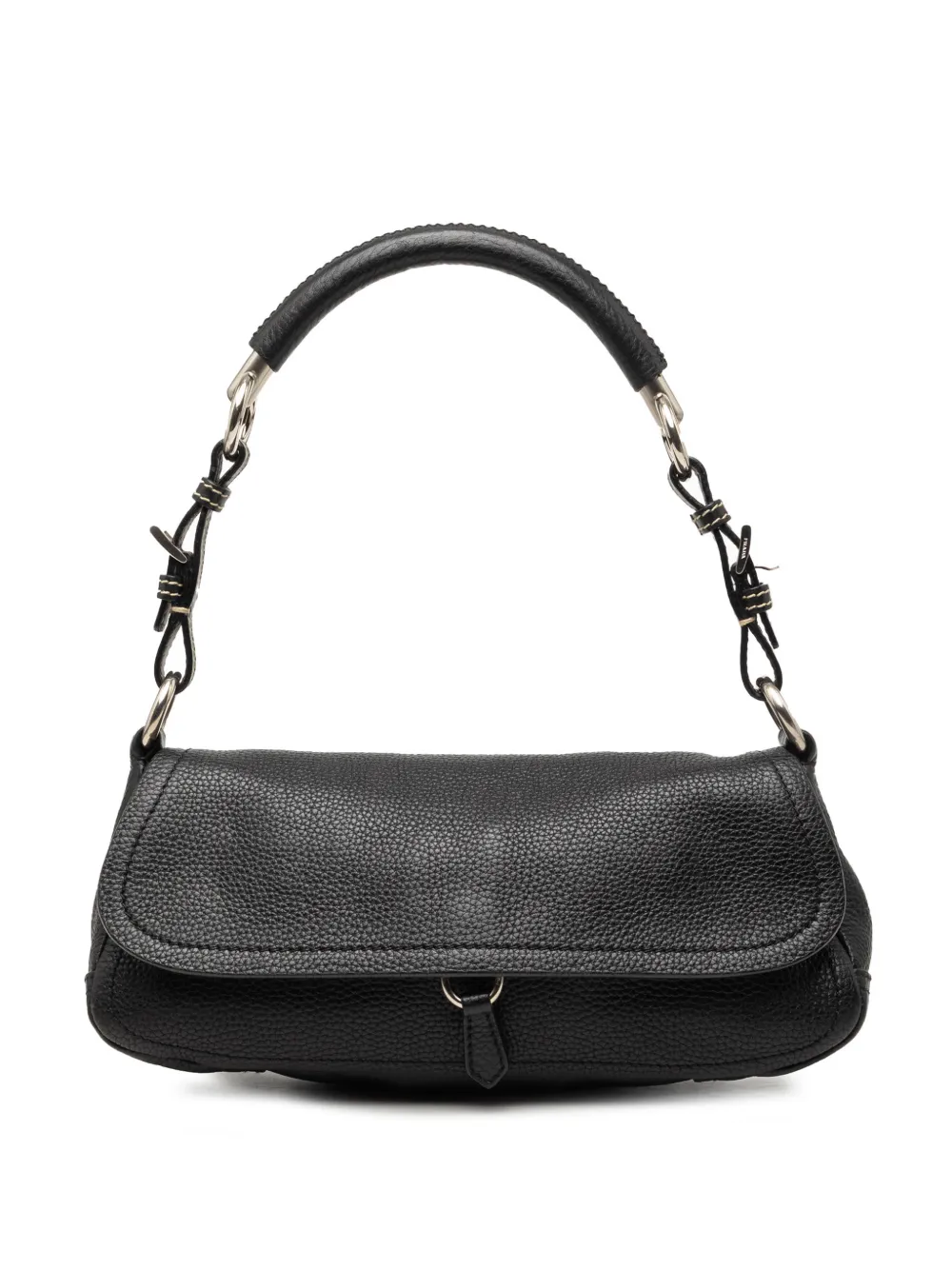 Prada Pre-Owned 2013-2026 Vitello Daino Flap Schultertasche - Schwarz