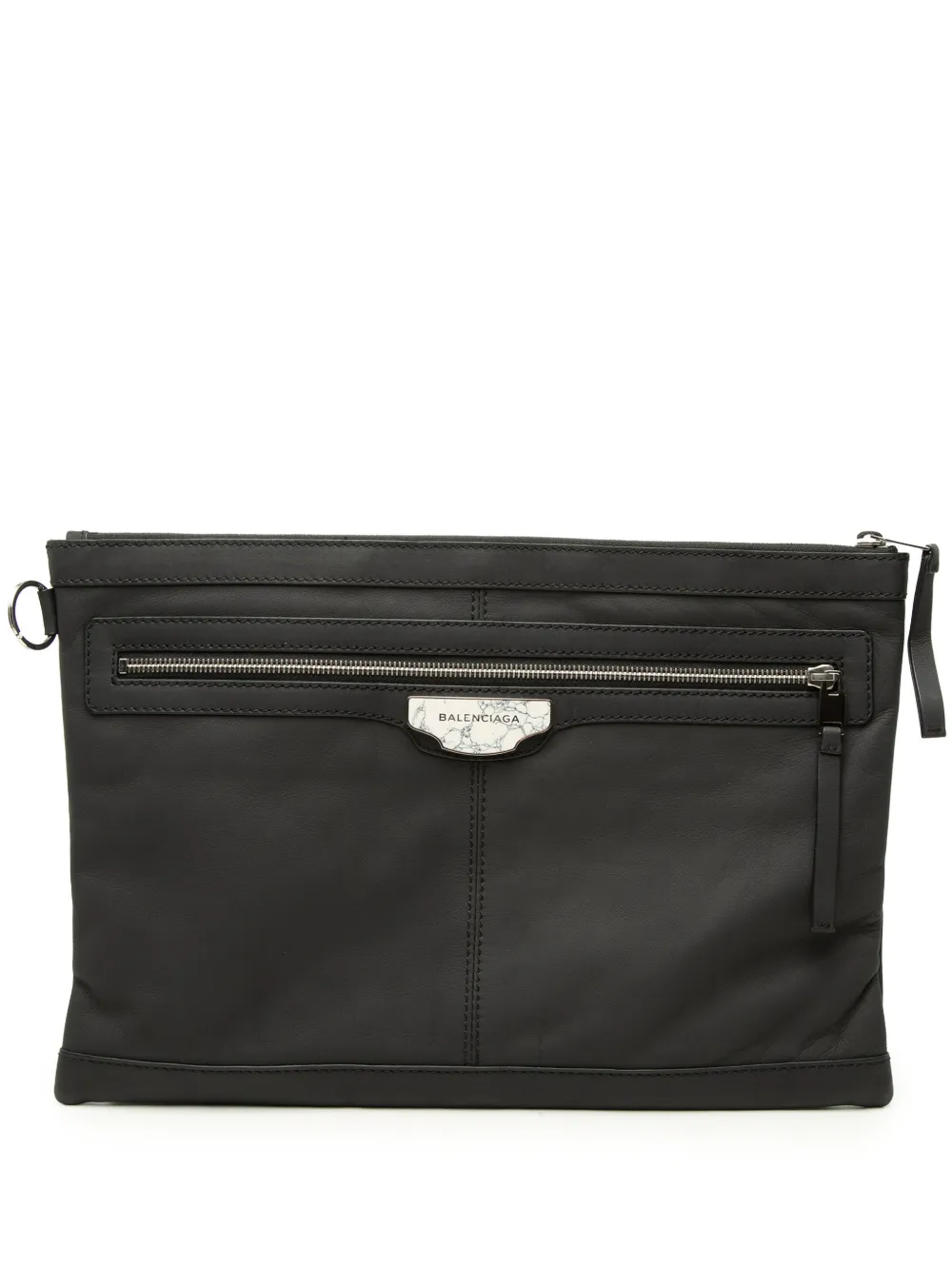 Balenciaga Pre-Owned Clutch Marble Clip L in pelle di agnello 2015 - Nero