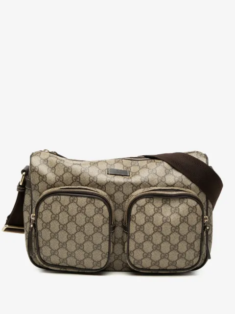 Gucci Pre-Owned bolsa crossbody de lona GG Supreme con dos bolsillos 2000-2015