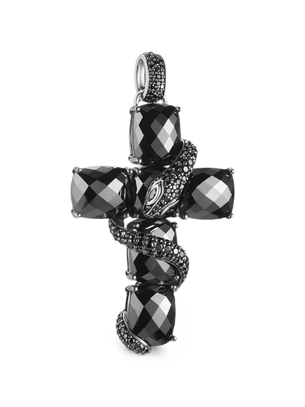Thomas Sabo Halskette mit verschlungenem Kreuz - Schwarz