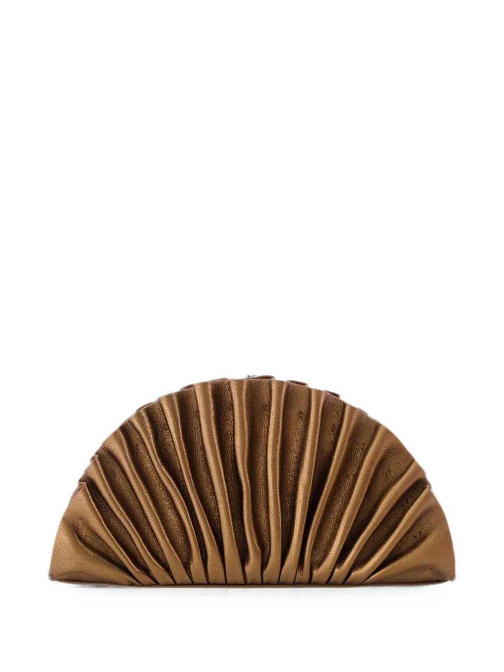 Cult Gaia Nala fan-pleated clutch bag - Marrone