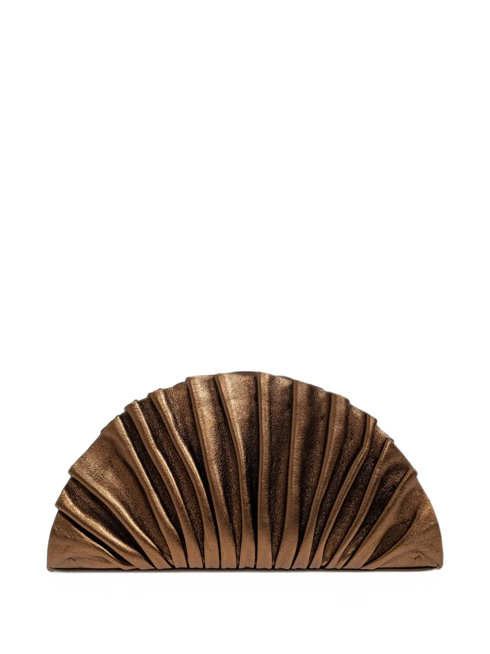 Cult Gaia Nala fan-pleated clutch bag - Braun