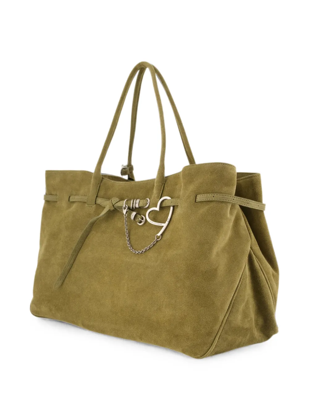 Marge Sherwood Grandma Used XL suède shopper Groen