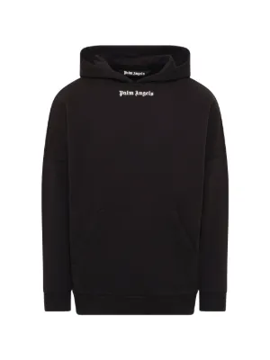 Palm Angels Curved Logo Hoodie | Black | FARFETCH