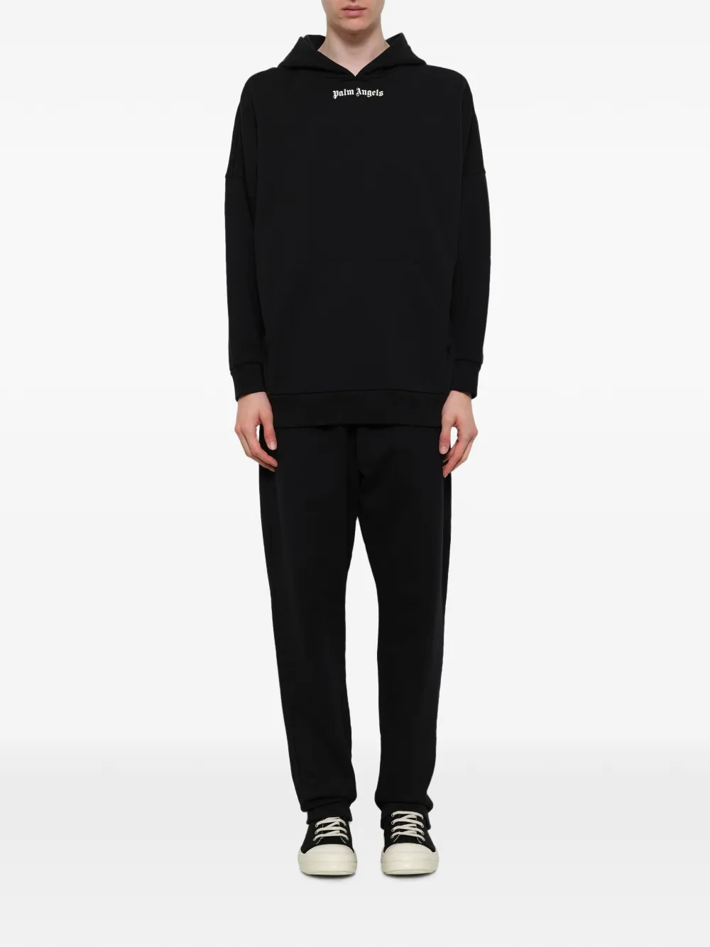 Palm Angels Katoenen hoodie met logoprint Zwart
