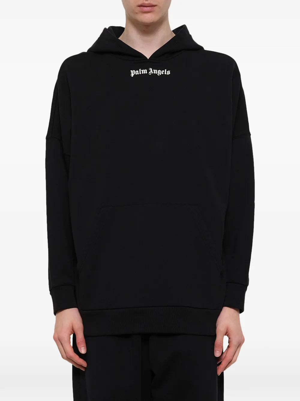 Palm Angels Katoenen hoodie met logoprint Zwart