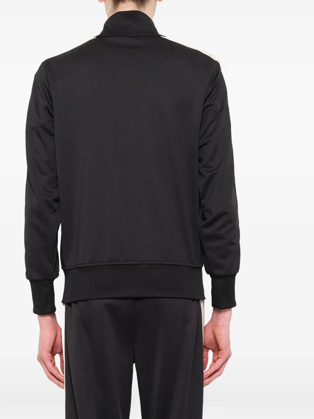 Palm Angels Sweater met geborduurd logo en gestreepte mouwen Zwart