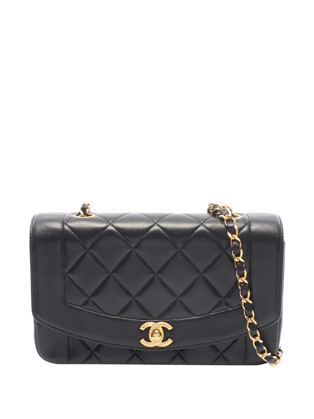 CHANEL Pre-Owned 1996-1997 Small Lambskin Diana Flap crossbody bag - Black