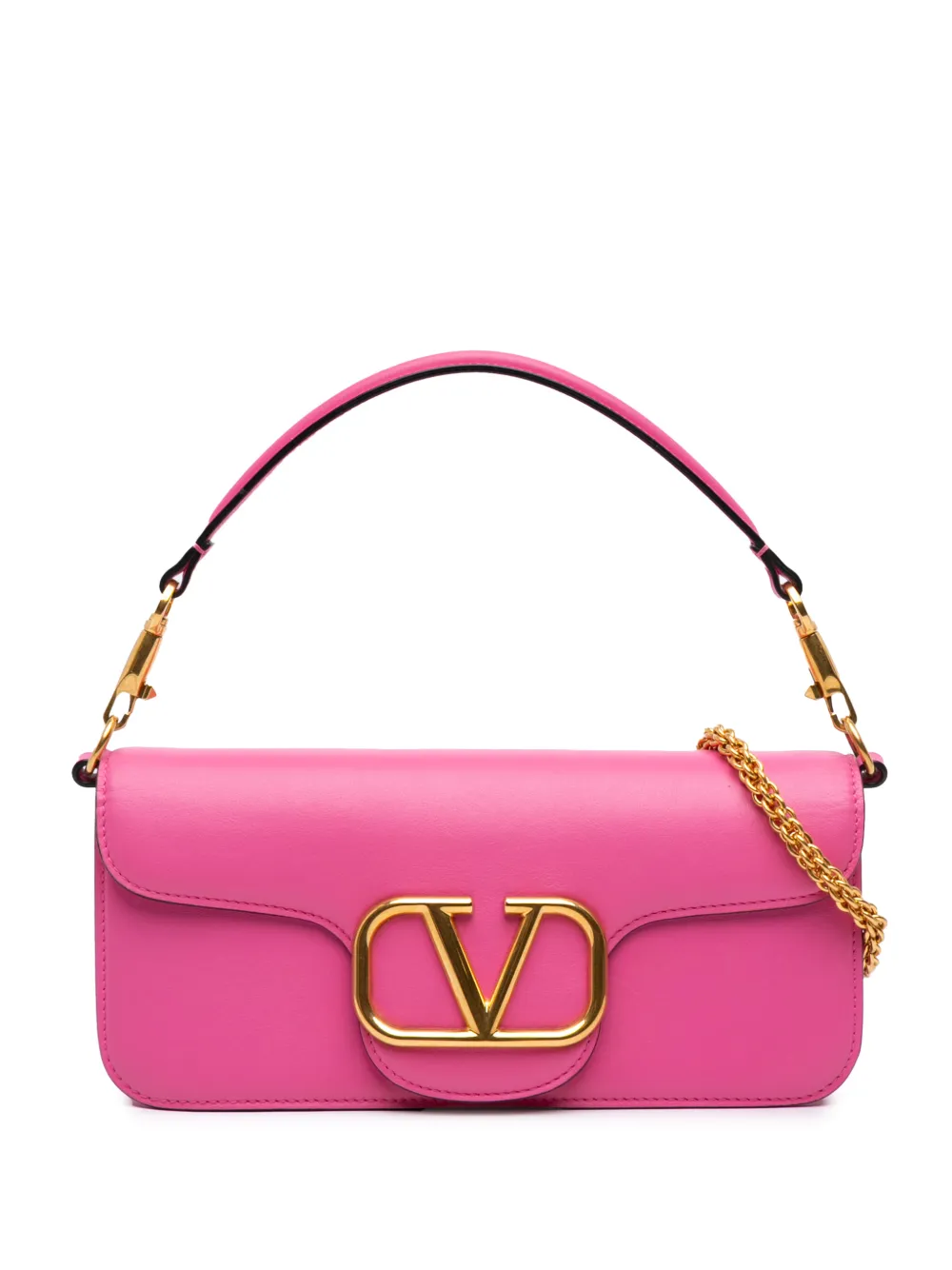 Valentino Garavani Pre-Owned Borsa a tracolla VLogo Loco media in pelle di vitello 2018-2026 - Rosa