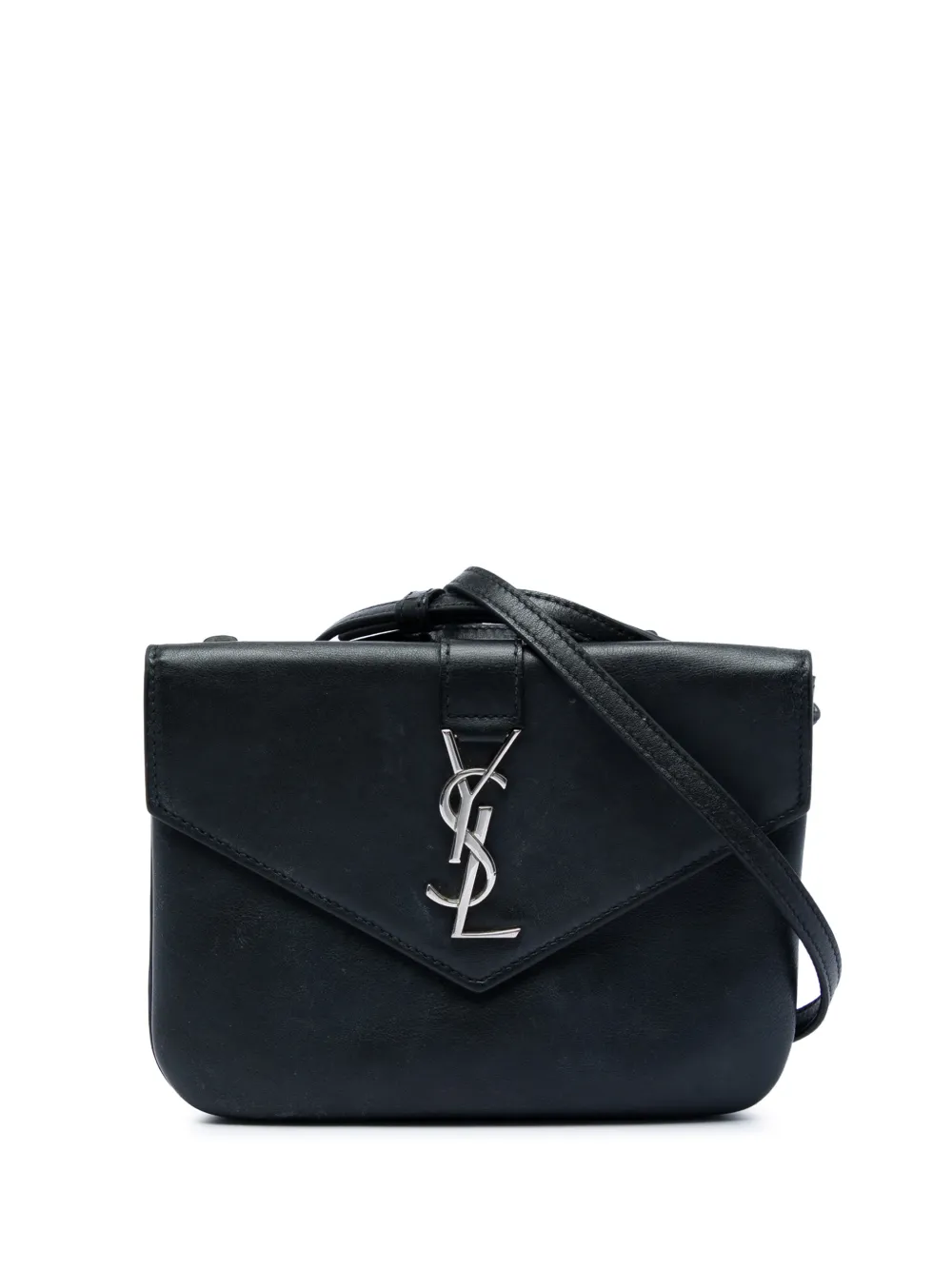 Saint Laurent Pre-Owned Borsa a tracolla Tri Pocket in pelle di vitello con monogramma 2016 - Nero