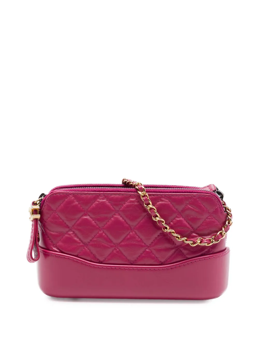 CHANEL Pre-Owned Clutch Gabrielle in pelle di vitello trapuntata con catena e doppia zip 2018-2019 - Rosa