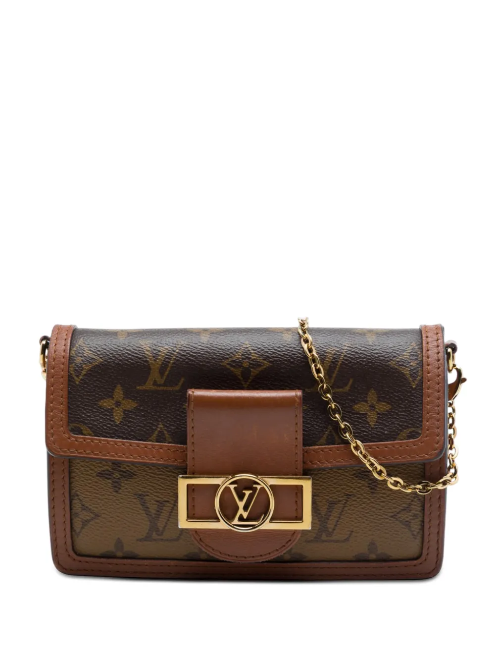 Louis Vuitton Pre-Owned 2021 Monogram Reverse Dauphine Wallet on Chain crossbody bag - Brown