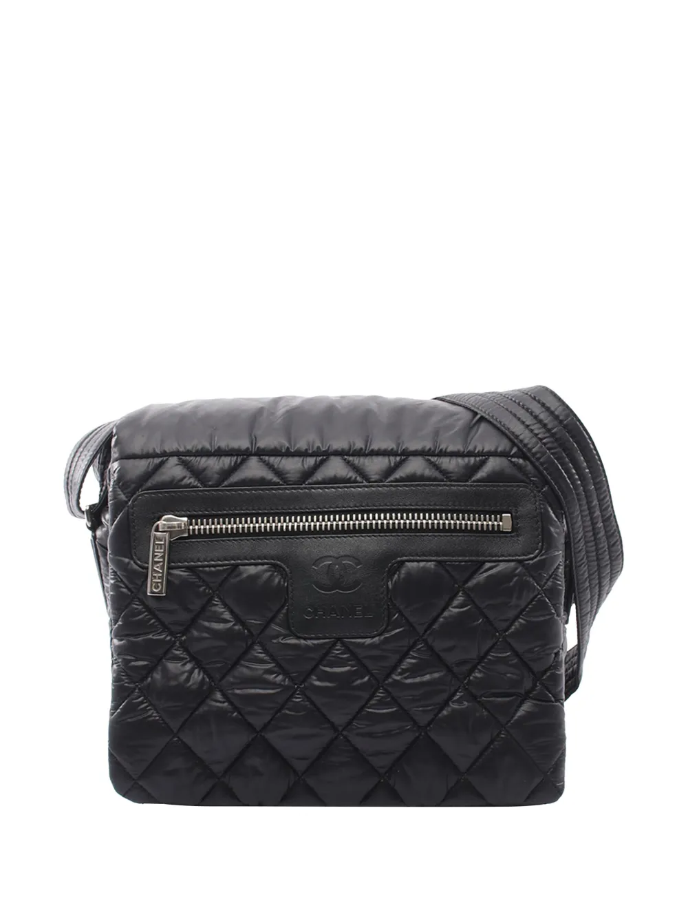 CHANEL Pre-Owned 2012 Small Quilted Nylon Coco Cocoon Messenger Bag crossbody bag - Black