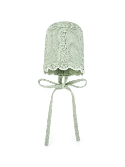 Paz Rodriguez cable-knit scalloped bonnet