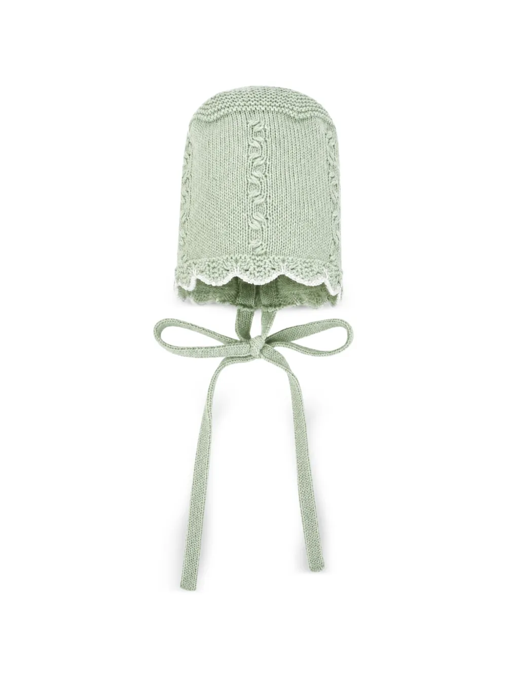 Paz Rodriguez cable-knit scalloped bonnet - Verde