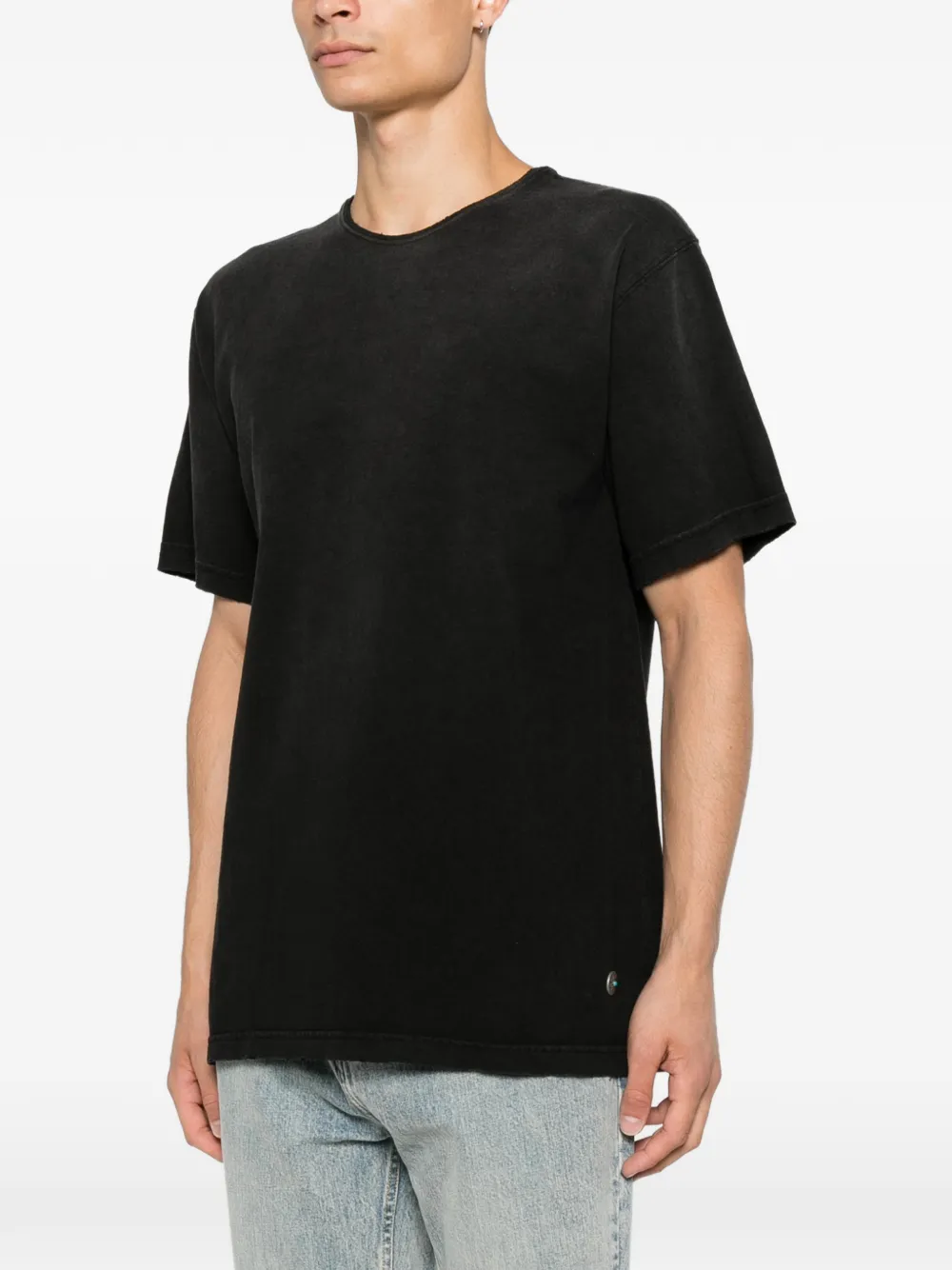 ANTIK DENIM faded-effect logo-plaque T-shirt Zwart