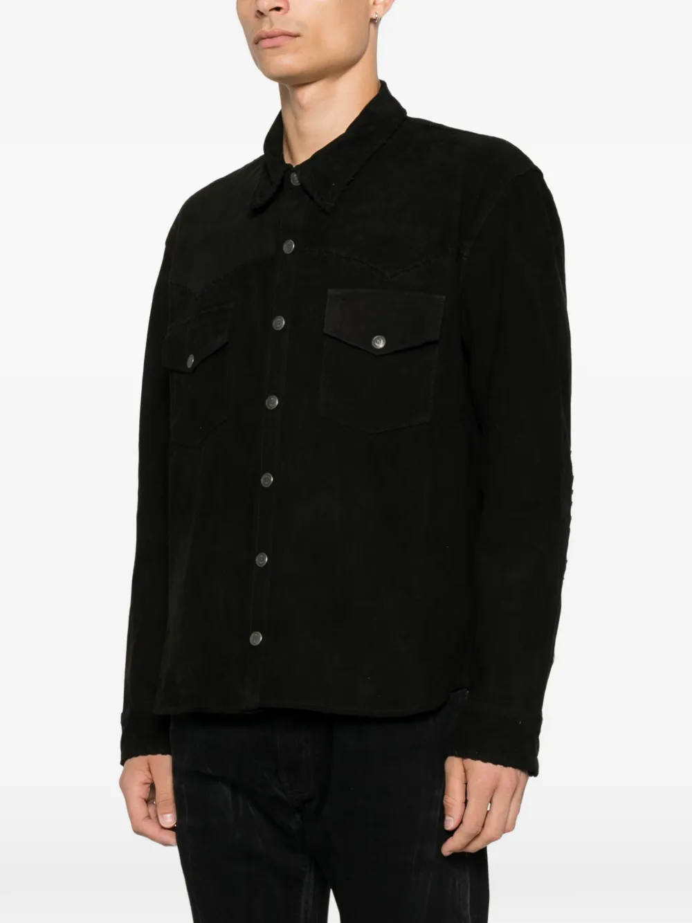 ANTIK DENIM Overhemd met gestikte details en western-stijl Zwart