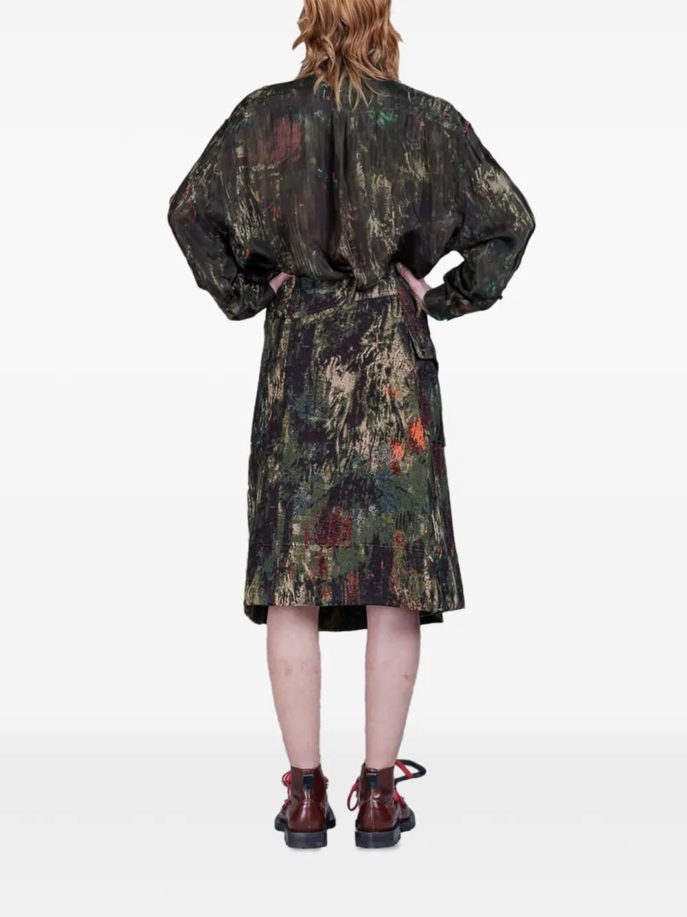Henrik Vibskov Double Ki wrap-front shirt Groen