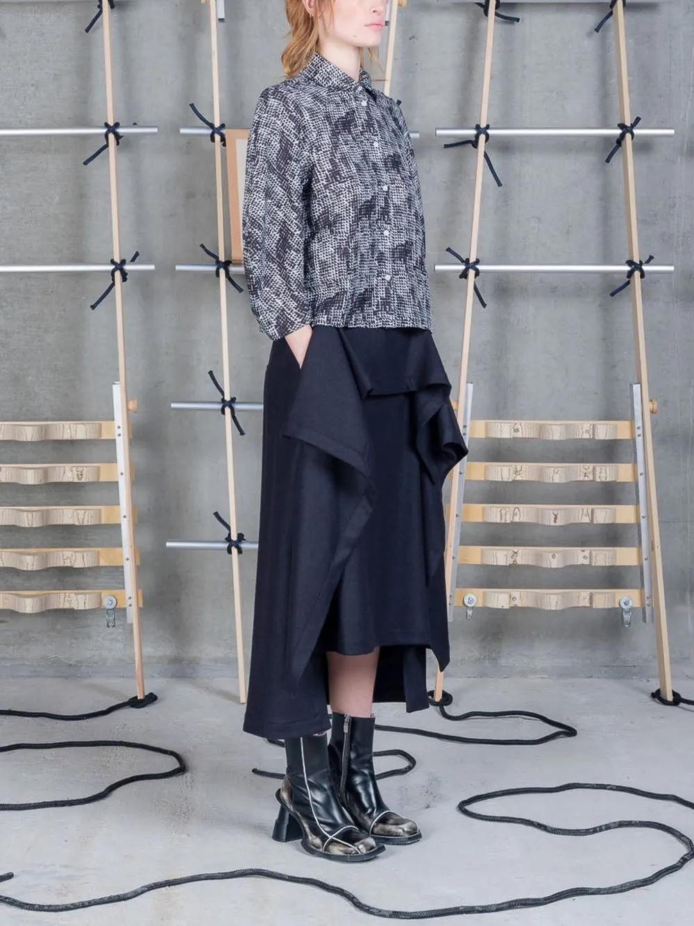 Henrik Vibskov Blouse met ballonmouwen Zwart