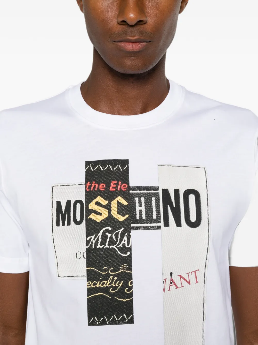 Moschino T-shirt met logopatch Wit