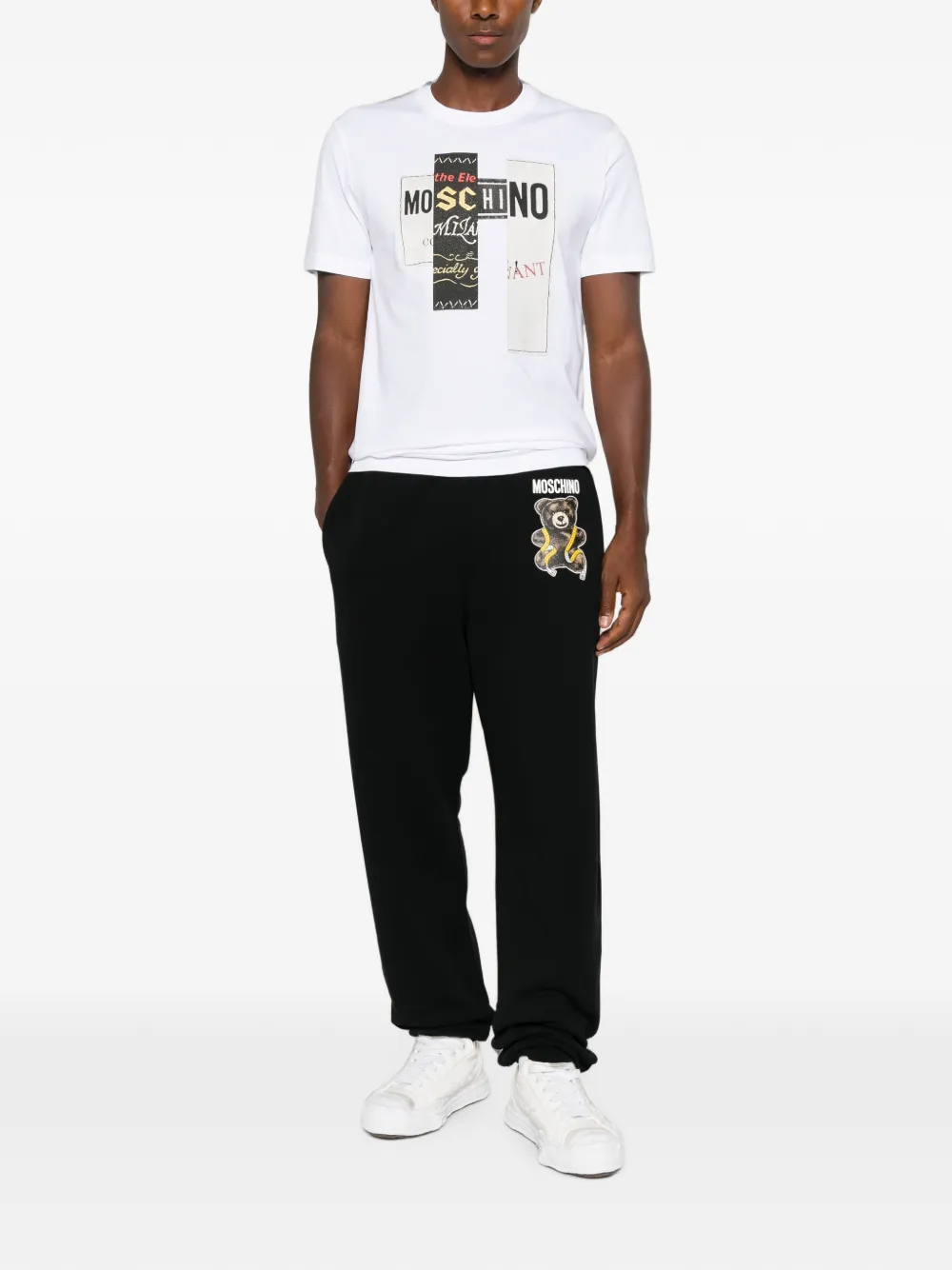 Moschino T-shirt met logopatch Wit