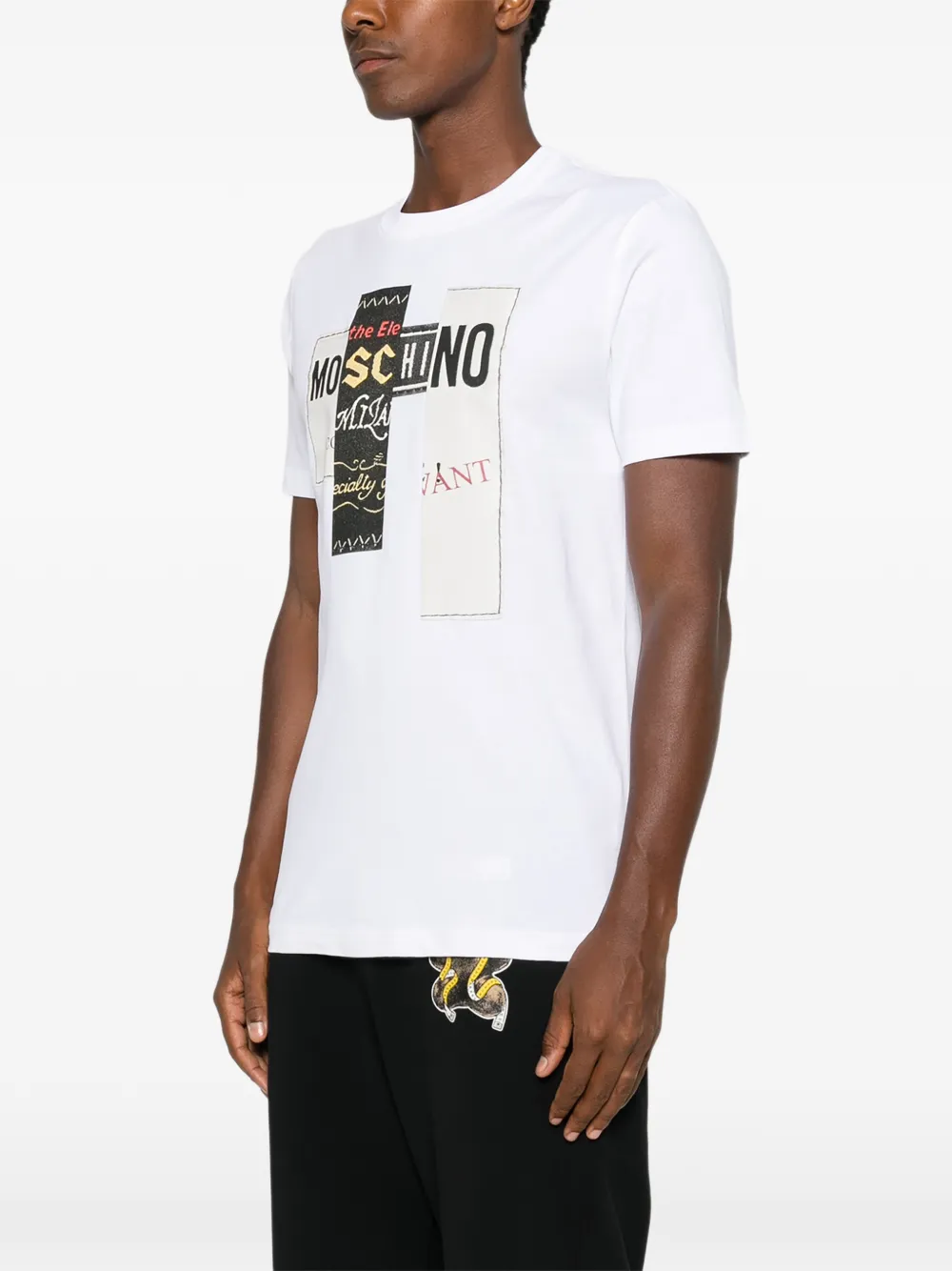 Moschino T-shirt met logopatch Wit