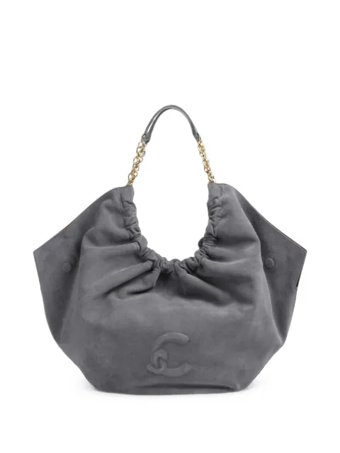 Coccinelle embossed-logo suede tote bag